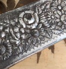 Vintage Antique Silver Plate Vanity Boudoir Large Brush Roses Forget Me Knots