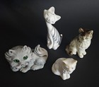 Cat Kitten Figurine Lot Porcelain   Ceramic Kitschy Kittens  4  Vintage