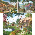 Bits And Pieces     Value Set Of Three Large 500 Piece Jigsaw Puzzles For Adult   
