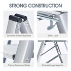 3 Step Ladder aluminium Folding Step Stool For Adults 300lb silver