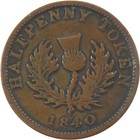 1840 Canadian Nova Scotia Half Cent Token F Fine Copper Sku cpc9037