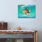 Jzldzs Coastal Wall Art Green Sea Turtle Canvas Prints Framed Artwork Ocean B   