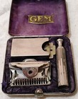 Vintage Gem Safety Razor With Travel Case And Blade Box D4