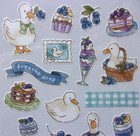 Gaia Sweets Time Duck Blueberry Sticker Sheet Made In Japan