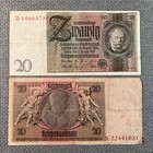 One  1  Germany 20 Reichsmark fine  1929 German Antique Ww1 Memorabilia Banknote