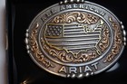 Ariat Western Belt Buckle All American Oval Logo Silver A37051