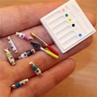 1set Dollhouse1 12 Scale Miniature Oil Painting Coloring Watercolor Tool