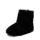 Women s Faux Fur Boot Furry Snow Boot Mid Calf Boots Warm Flat Winter Boots