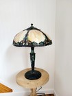 Antique Art Nouveau C 1915  Georgeous Slag Glass Lamp Working 23  X 16 