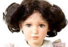 Doll Wig Dark Brown Loose Curls Modacyrlic Size 9-10 Mesh Cap 