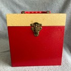 Vintage 45 Rpm Vinyl Record Box Carrying Case Red   Tan  read 