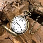 Antique Steampunk Vintage Roman Numerals Quartz Pocket Watch Bronze Necklace Gif