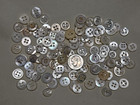 100 Shell   Mother Of Pearl   Glass Buttons Vintage 4-hole Sew-through M-15