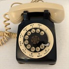 Western Electric Model 500 Two-tone Black And Beige Rotary Desktop Phone 1955
