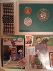 Collectible Junk Drawer Lot 1997 Proof Set 1957 Blue Seal  1 Stamps Coins  more