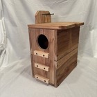 Solid Cedar Backyard Squirrel House Nesting Box - Wooden Wildlife Box W Bedding