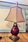Vintage-style Table Lamp     Brass   Ceramic Crackle Glaze