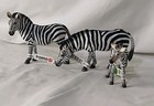 Schleich Zebra Foals Grazing Drinking Set Of 3 Lot Retired Models 73508 