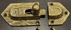 Lot Of 2 Solid Brass Eastlake Style 2-piece Cabinet Latches   Keepers