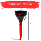 Pit Posse Automotive Funnel Oil Change Large Wide Mouth Flex Flexible Spout