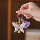 New Silk Butterfly Keychain Tassel Charm Bag Pendant Car Hanging Gift Ornament