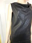 Excellent St John Knit Black Shell   Blouse   Top Pailletts Sz L   12