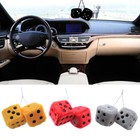 Fuzzy Dices Nostalgic Retro Square Soft Dice With White Dots Fuzzy Dice For Car 