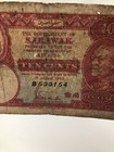 Sarawak 10 Cents 1940 P-25b Charles Vyner Brooke Rare