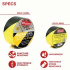 Xfasten Hazard Warning Safety Striped Tape  Black And Yellow  Waterproof  2-i   