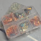  2 Multicolor Sparkle Foil Flakes Irregular Shape For Nail Art Acrylics Gels Set
