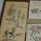 Vintage Thank You Cards Boxed Set 18 Count Poodle Flower Train Stationery
