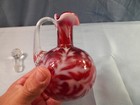 Fenton Cranberry Opalescent Glass Fern   Daisy Cruet