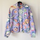 Vintage Huba 1980 s Reversible Seashell Vibrant Tropical Fish Print Jacket Rare