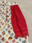 Vintage Apron  Folk Art Design  Red Yellow Blue Handmade Tie Back Attached Towel
