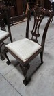 Pair Hickory Dining Room Chippendale Chairs Solid Mahogany