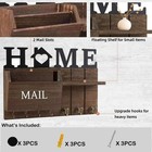 Brown Rustic Wall Key Holder Shelf Hooks Mail Organizer Entryway Rack Mount