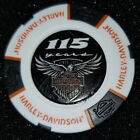 115th Anniversary Harley Poker Chip golf Ball Marker  white black   hd Barbados 