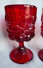 Set Of  4  Vintage Ruby Red-glass Eye Winker Goblet 6 25   