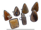 Maligano Jasper   Mix Gemstone 925 Sterling Silver Plated Designer Rings Lot