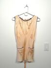 Vintage Womens 1920s 3os Beach Pajama Top Camisole Blouse Bias Cut Silk Asis F20