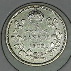 1908 Small 8 Canada 5 Cents King George V 5c Nice Coin K438