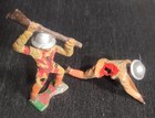Vintage Toy Soldiers Barclay 750 Crawling   Grey Iron G-19 Rifle Attack 1930s