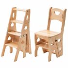 Step Stool Chair  Ladder And The Chair Convertible  3-step  Portable  Solid Wood