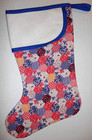 Quilted Christmas Stocking Cross Stitch  charles Craft  Aida Cuff  Patchwork