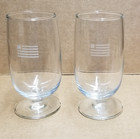 Us Airways Airlines Footed Wine Glass - 4 5    - Us Flag Logo - 2pk -new