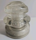 Vintage Hemingray 660 Clear Glass Insulator Cable Saddle Top Marked 1-56