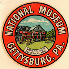 Vintage 1950 s-60 s National Museum Gettysburg Pa Luggage auto Decal Sticker Nos