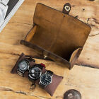 3 Slot Genuine Leather Watch Roll Travel Box Wrist Watches Display Storage Case