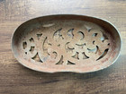 Antique Ornate Cast Iron Grate Furnace Vent Stove Parlor Pot Belly Oval Vintage