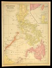Antique Phillipine Islands Map Philippines Wall Art Luzon Mindanao Vintage
